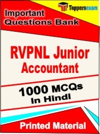 RVPNL Junior Accountant Exam 1000 Objective MCQ / Question Bank in Hindi Book / Printed Material.
