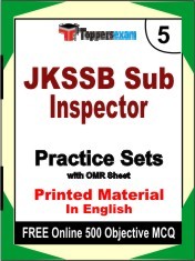 JKSSB Sub Inspector Exam 5 Mock Test / Practice Sets Book English & FREE Online 500 Objective MCQ.