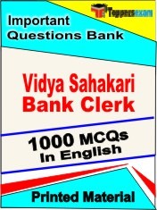 Vidya Sahakari Bank Clerk Exam 1000 Objective MCQ / Question Bank in English Book / Printed Material.