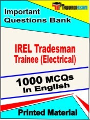 IREL Tradesman Trainee (Electrical) Exam 1000 Objective MCQ / Question Bank in English Book / Printed Material.