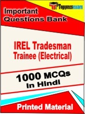 IREL Tradesman Trainee (Electrical) Exam 1000 Objective MCQ / Question Bank in Hindi Book / Printed Material.
