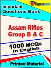 Assam Rifles Group B & C  Exam 1000 Objective MCQ / Question Bank in English Book / Printed Material.