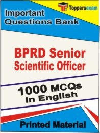 BPRD Senior Scientific Officer Exam 1000 Objective MCQ / Question Bank in English Book / Printed Material.