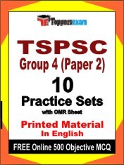 TSPSC Group 4 Paper 2 Exam 10 Practice Sets Book English & FREE Online 500 Objective MCQ.