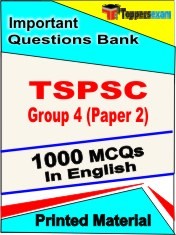 TSPSC Group 4 Paper 2 Exam 1000 Objective MCQ / Question Bank in English Book / Printed Material.