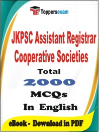 JKPSC Assistant Registrar Cooperative Societies PDF Book In English - MCQ / Objective Questions