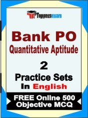 Bank PO Quantitative Aptitude Exam 2 Mock Test / Practice Sets Book English & FREE Online 500 Objective MCQ.