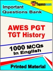 AWES PGT TGT History Exam 1000 Objective MCQ / Question Bank in English Book / Printed Material.