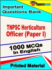 TNPSC Horticulture Officer Paper 1 Exam 1000 Objective MCQ / Question Bank in English Book / Printed Material.
