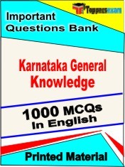 Karnataka General Knowledge Exam 1000 Objective MCQ / Question Bank in English Book / Printed Material.