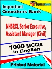 NHSRCL Senior Executive, Assistant Manager (Civil) Exam 1000 Objective MCQ / Question Bank in English Book / Printed Material.