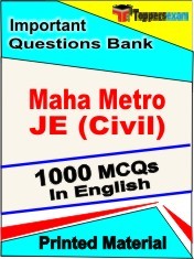 Maha Metro JE Exam (Civil) Exam 1000 Objective MCQ / Question Bank in English Book / Printed Material.