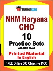 NHM Haryana CHO Exam 10 Practice Sets Book English & FREE Online 500 Objective MCQ.