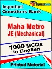 Maha Metro JE Exam (Mechanical) Exam 1000 Objective MCQ / Question Bank in Hindi Book / Printed Material.