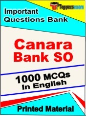 Canara Bank SO Exam 1000 Objective MCQ / Question Bank in English Book / Printed Material.