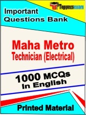 Maha Metro Technician (Electrical) Exam 1000 Objective MCQ / Question Bank in English Book / Printed Material.