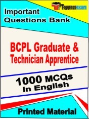 BCPL Graduate & Technician Apprentice Exam 1000 Objective MCQ / Question Bank in English Book / Printed Material.