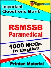 RSMSSB Paramedical Exam 1000 Objective MCQ / Question Bank in English Book / Printed Material.