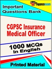 CGPSC Insurance Medical Officer Exam 1000 Objective MCQ / Question Bank in English Book / Printed Material.
