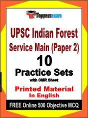 UPSC Indian Forest Service Main Paper 2 Exam 10 Practice Sets Book English & FREE Online 500 Objective MCQ.
