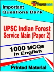 UPSC Indian Forest Service Main Paper 2 Exam 1000 Objective MCQ / Question Bank in English Book / Printed Material.