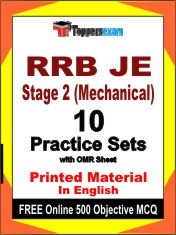 RRB JE Stage 2 (Mechanical) Exam 10 Practice Sets Book English & FREE Online 500 Objective MCQ.