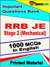 RRB JE Stage 2 (Mechanical) Exam 1000 Objective MCQ / Question Bank in English Book / Printed Material.