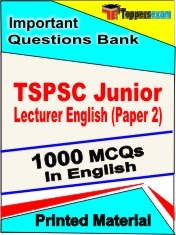 TSPSC Junior Lecturer English Paper 2 Exam 1000 Objective MCQ / Question Bank in English Book / Printed Material.