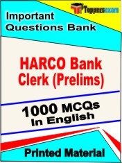 HARCO Bank Clerk Prelims Exam 1000 Objective MCQ / Question Bank in English Book / Printed Material.
