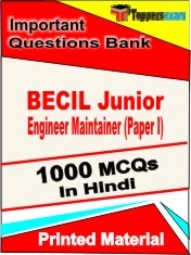 BECIL Junior Engineer Maintainer Paper 1 Exam 1000 Objective MCQ / Question Bank in Hindi Book / Printed Material.