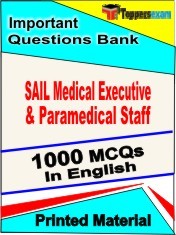 SAIL Medical Executive & Paramedical Staff Exam 1000 Objective MCQ / Question Bank in English Book / Printed Material.