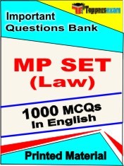 MP SET (Law) Exam 1000 Objective MCQ / Question Bank in English Book / Printed Material.