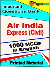 Air India Express (Civil) Exam 1000 Objective MCQ / Question Bank in English Book / Printed Material.