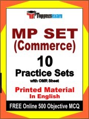 MP SET (Commerce) Exam 10 Practice Sets Book English & FREE Online 500 Objective MCQ.