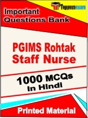 PGIMS Rohtak Staff Nurse Exam 1000 Objective MCQ / Question Bank in Hindi Book / Printed Material.