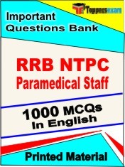 RRB NTPC Paramedical Staff Exam 1000 Objective MCQ / Question Bank in English Book / Printed Material.