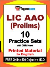 LIC AAO Prelims Exam 10 Practice Sets Book English & FREE Online 500 Objective MCQ.