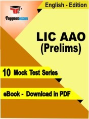 eBook of LIC AAO Prelims Exam (10 Mock Test/Practice Set) in PDF Format in English