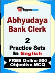 Abhyudaya Bank Clerk Exam 2 Mock Test / Practice Sets Book English & FREE Online 500 Objective MCQ.