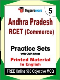 Andhra Pradesh RCET (Commerce) Test Book in English - Mock Test / Practice Set