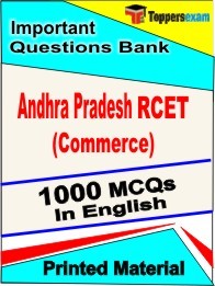 Andhra Pradesh RCET (Commerce) Exam 1000 Objective MCQ / Question Bank in English Book / Printed Material.