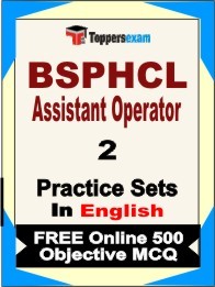 BSPHCL Assistant Operator Test Book in English - Question Paper / Practice Set