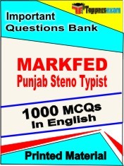 MARKFED Punjab Steno Typist Exam 1000 Objective MCQ / Question Bank in English Book / Printed Material.