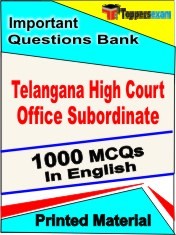 Telangana High Court Office Subordinate Exam 1000 Objective MCQ / Question Bank in English Book / Printed Material.