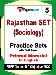 Rajasthan SET (Sociology) Exam 5 Mock Test / Practice Sets Book English & FREE Online 500 Objective MCQ.