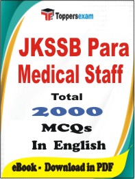 JKSSB Para Medical Staff PDF Book In English - MCQ / Objective Questions