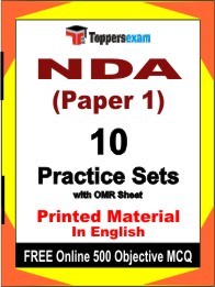 NDA Paper 1 Exam 10 Practice Sets Book English & FREE Online 500 Objective MCQ.