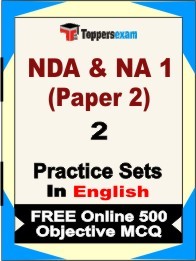 NDA & NA 1 (Paper 2) Exam 2 Mock Test / Practice Sets Book English & FREE Online 500 Objective MCQ.