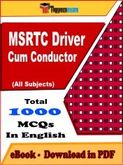 EBook of MSRTC DRIVER CUM CONDUCTOR Exam (Objective Questions /MCQ) PDF in English