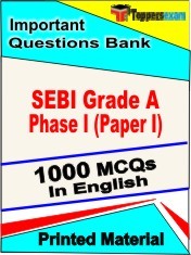 SEBI Grade A Phase 1 ( Paper 1) Exam 1000 Objective MCQ / Question Bank in English Book / Printed Material.